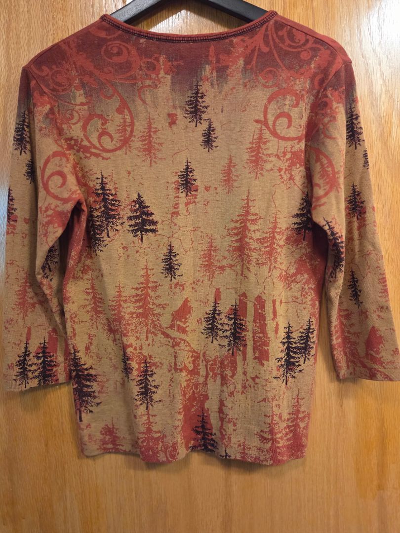Tan, Brown, Beige Cactus Bay Western Top, Small