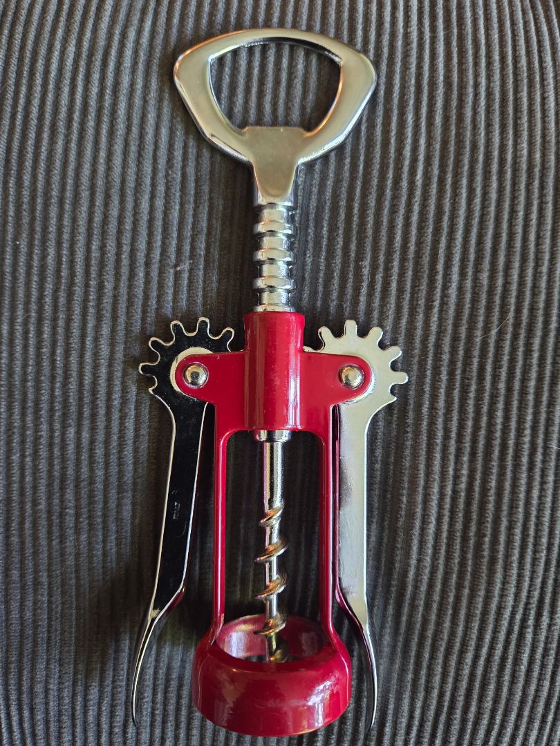 Red Italian Red Winged Corkscrew Bottle Opener