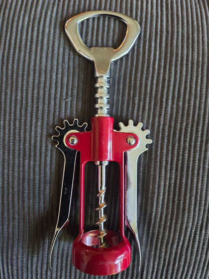 Red Italian Red Winged Corkscrew Bottle Opener