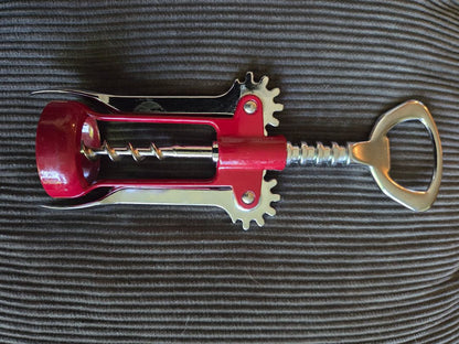 Red Italian Red Winged Corkscrew Bottle Opener