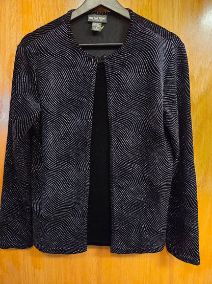 Black/Gliiter Notations Clothing Co. Dressy Women's Jacket, Medium