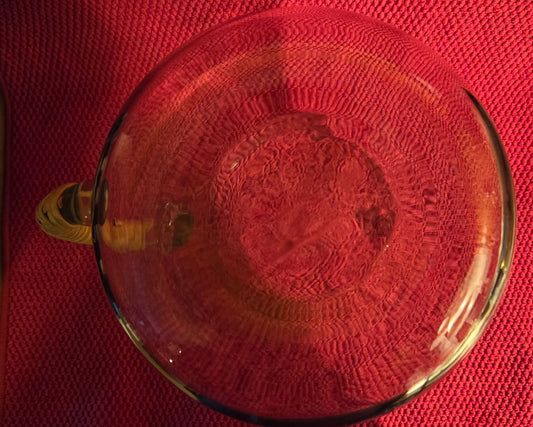 Clear Glass W Rattan Wrapped Type handle Rina Glass Pitcher/Vase