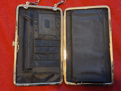 Black W Pattern  Black Embossed Wallet, Wallet/Smartphone