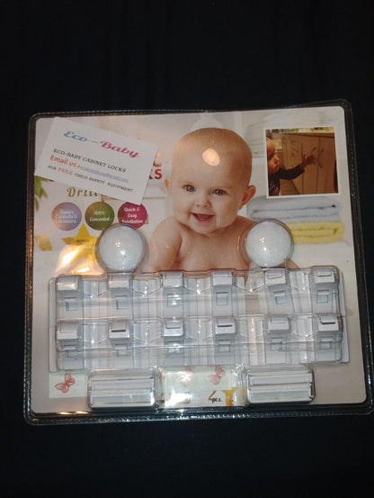 White Eco-Baby Cabinet Locks, 12 Piece
