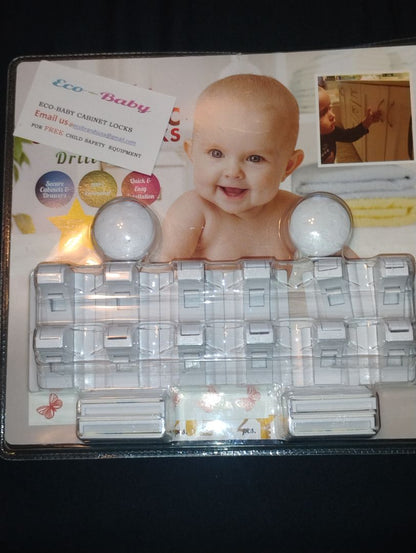 White Eco-Baby Cabinet Locks, 12 Piece