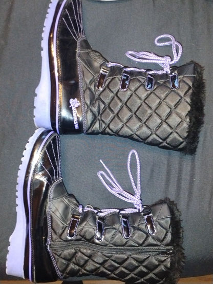 Black W/Purple Disney Descendants Youth Girls Boots, Youth Girl's SZ 6