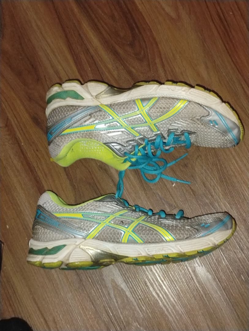 Gray with neon green accents Asics Asics comfortable shoes, 8