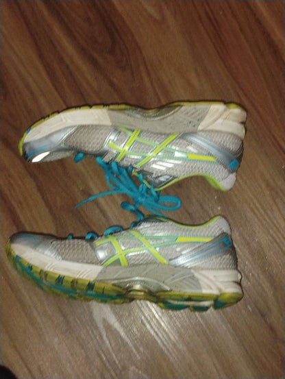 Gray with neon green accents Asics Asics comfortable shoes, 8