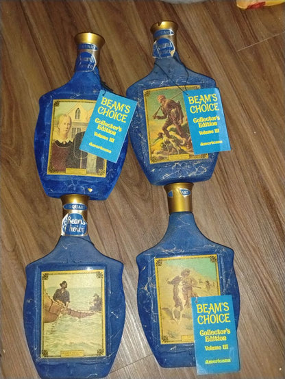 Blue and Gold Velvet/ Felt Jim Beam Jim Beam Collectors Decanters