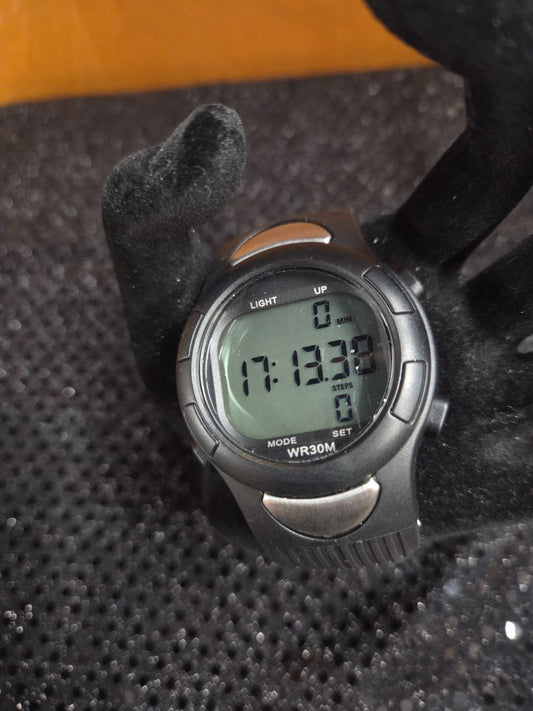 Medline Mens Black Digital Alarm Chronograph watch with pedometer