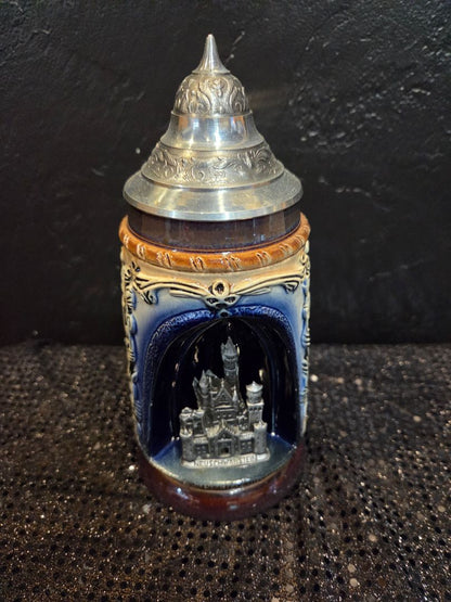 Vintage 3D Ceramic German Beer Stein made by King Neuschwanstein Castle