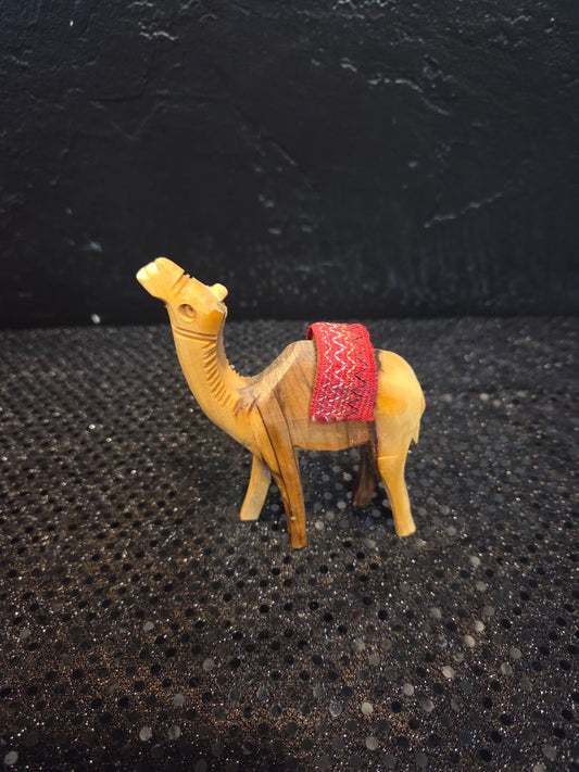 Vintage Hand Carved Olive wood Camel