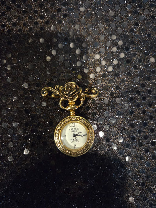 Vintage Avon 2000 Presidents Club Gold Toned Rose Bar watch