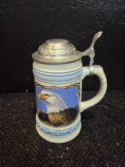 Gerz American Bald Eagle Lidded Beer Stein