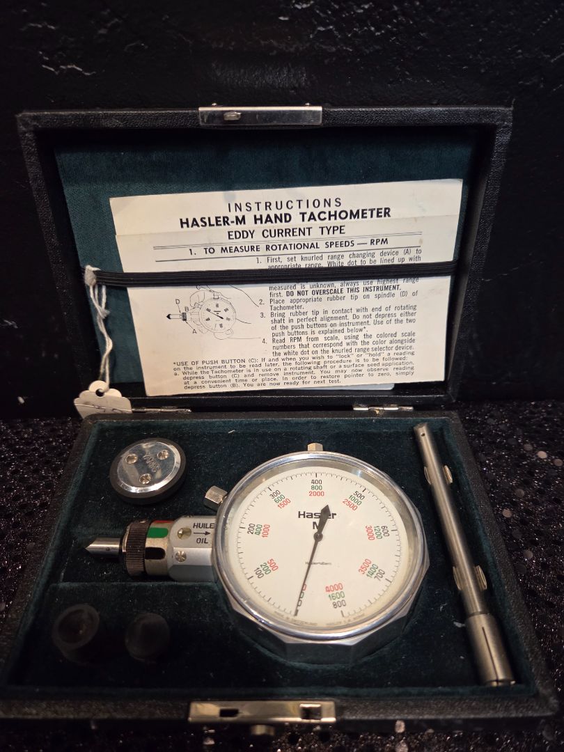 Hasler-M hand Tachometer Swiss made mechanical speed indicator