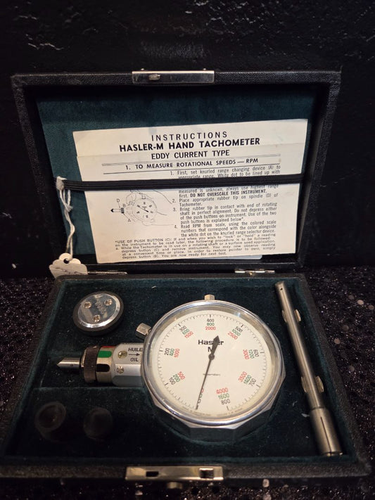 Hasler-M hand Tachometer Swiss made mechanical speed indicator