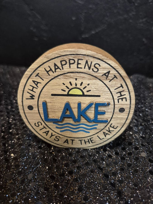 What happens at the Lake Stays at the lake Sign