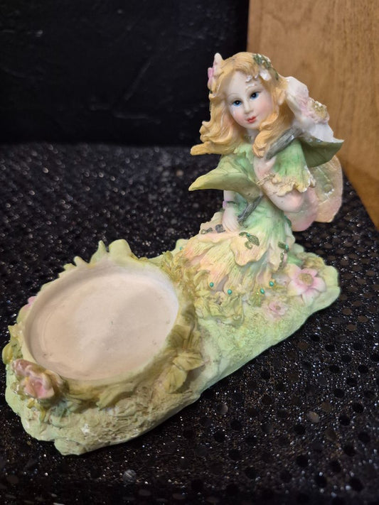 Green Faery Tee Light Figurine