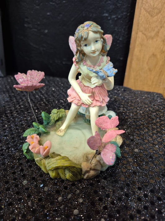 Pink Faery Tee light Figurine
