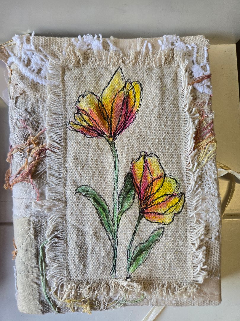 Journal 5 x 7- hand painted w/Removeable cover