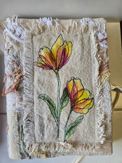 Journal 5 x 7- hand painted w/Removeable cover