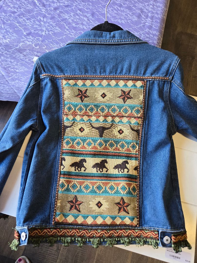 Denim Jacket- Western w Fringe