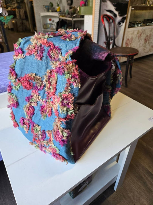 Shoulder Bag Denim and Faux Leather Reversible