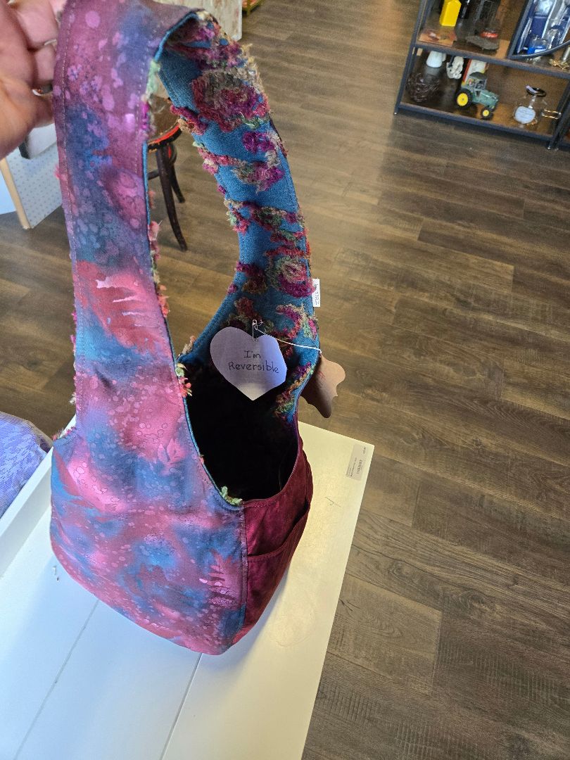 Shoulder Bag Denim and Faux Leather Reversible