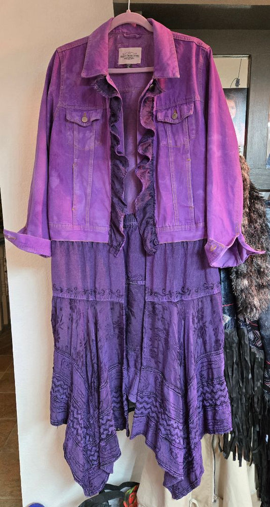 Duster purple denim and lace