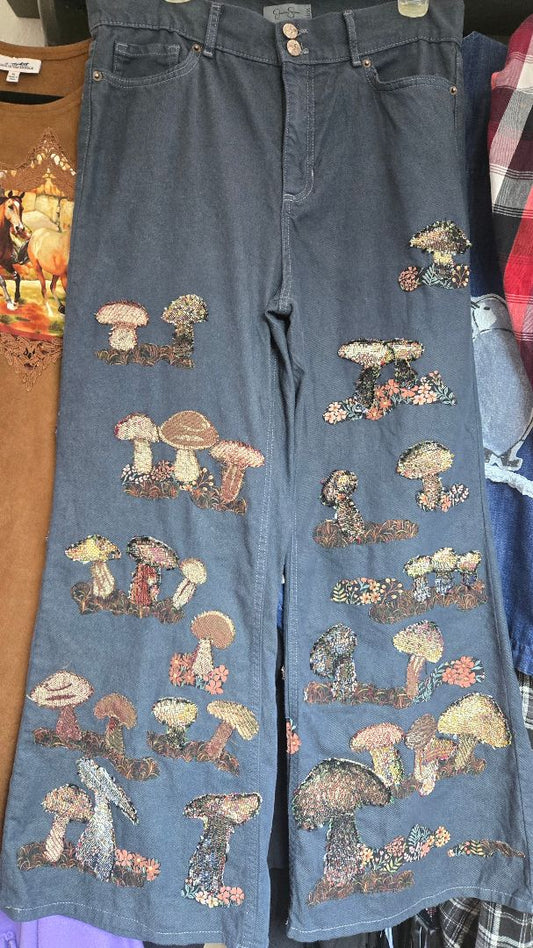 Jeans grey w mushrooms, 12/31