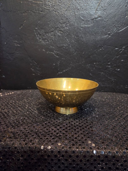 Vintage Brass Raised Pedestal Bowl