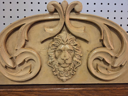 Vintage painted with lion wall mirror