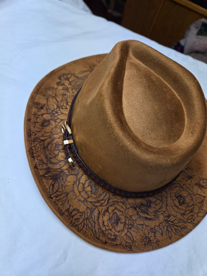 camel  Hat'burnt'roses and horse, adjustable