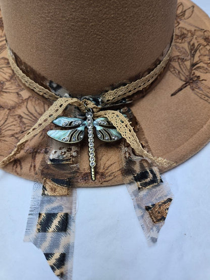 beige  Hat-burnt-dragonflies, adjustable