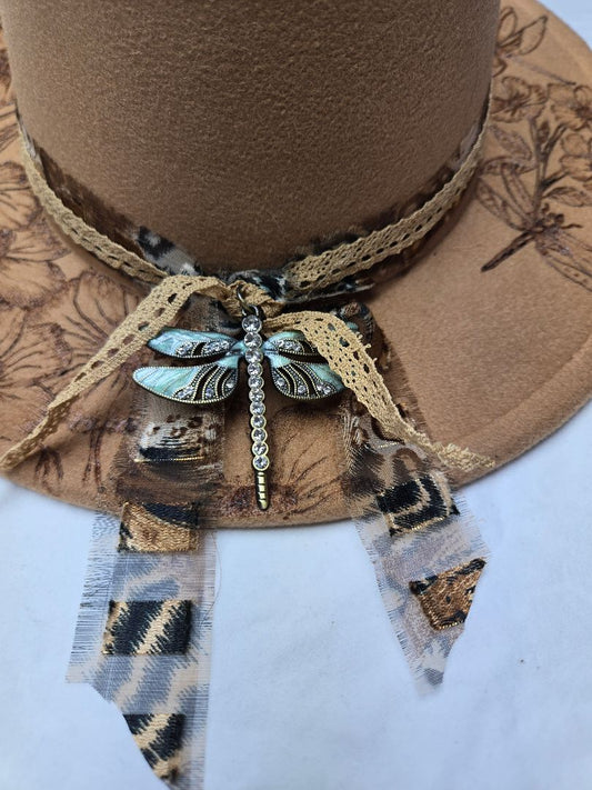 beige  Hat-burnt-dragonflies, adjustable