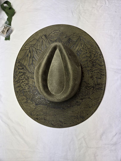 green  Hat burnt-mountains, adjustable