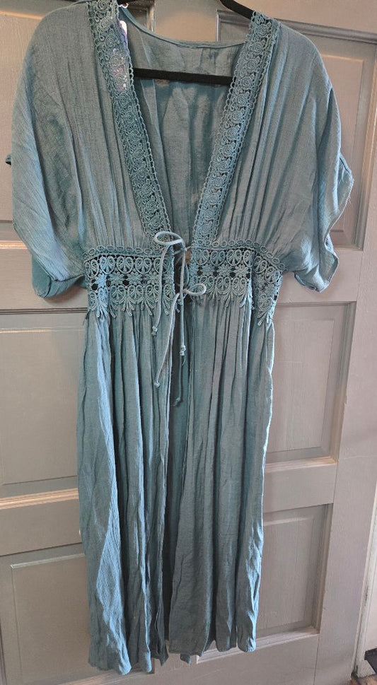 Duster teal lace, s