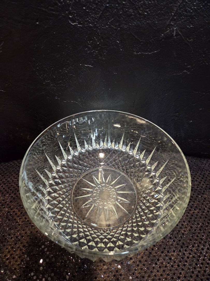 Vintage Clear Pressed glass large Bowl