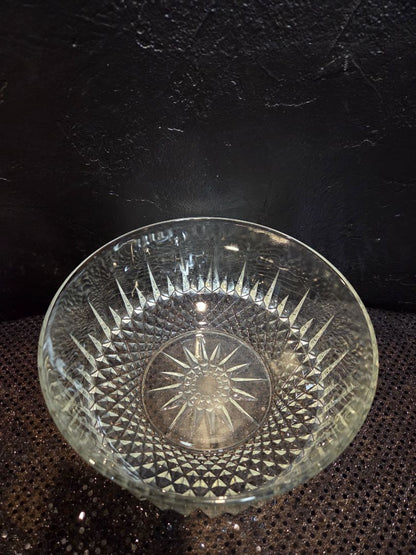 Vintage Clear Pressed glass large Bowl