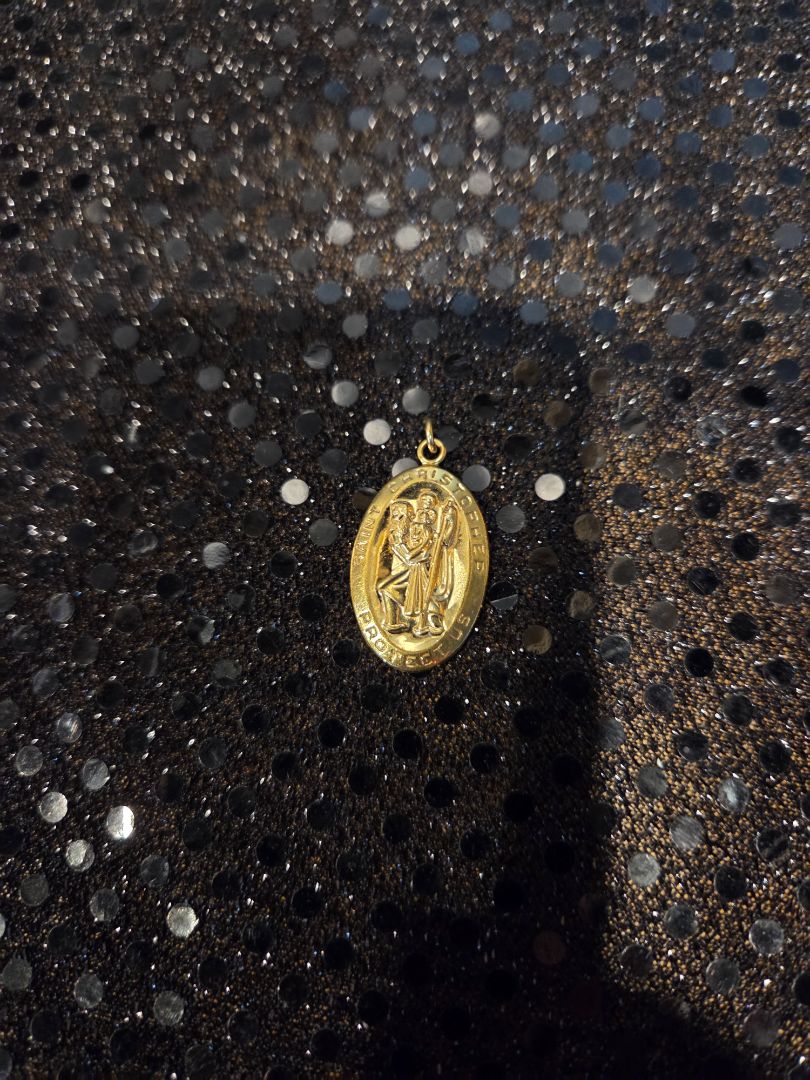 Jewelry 14k E Gold Plated Religious St. Christopher Pendant