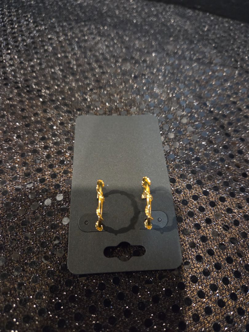 Jewelry Gold Toned Barbed Wire Hoop Earrings twisted rope