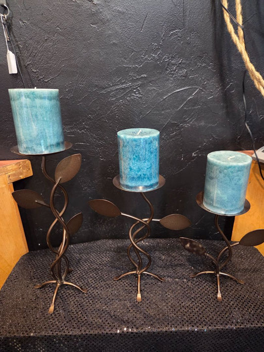 3 Candle Pillars with Stands