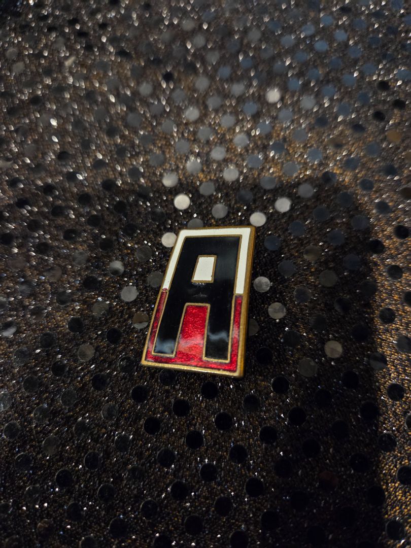 Vintage Block "A" red white and blue enamel pin