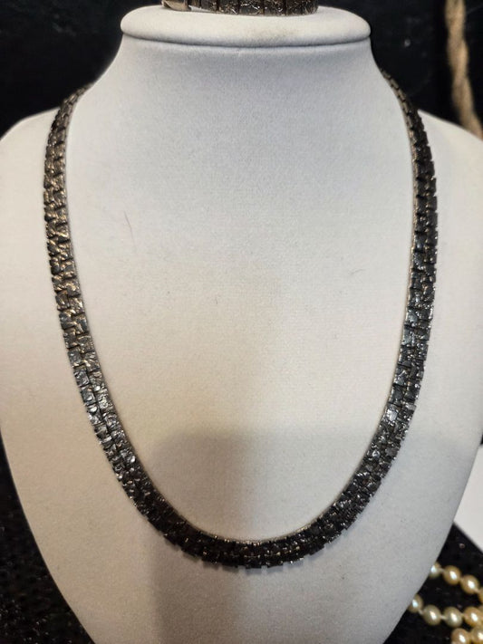 Jewelry Silver Toned Necklace and Bracelet