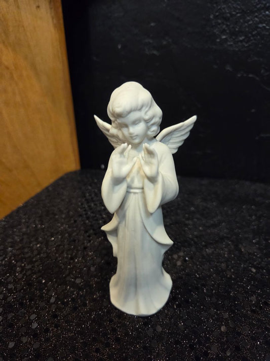 Vintage Dresden White Bisque Porcelain Angel