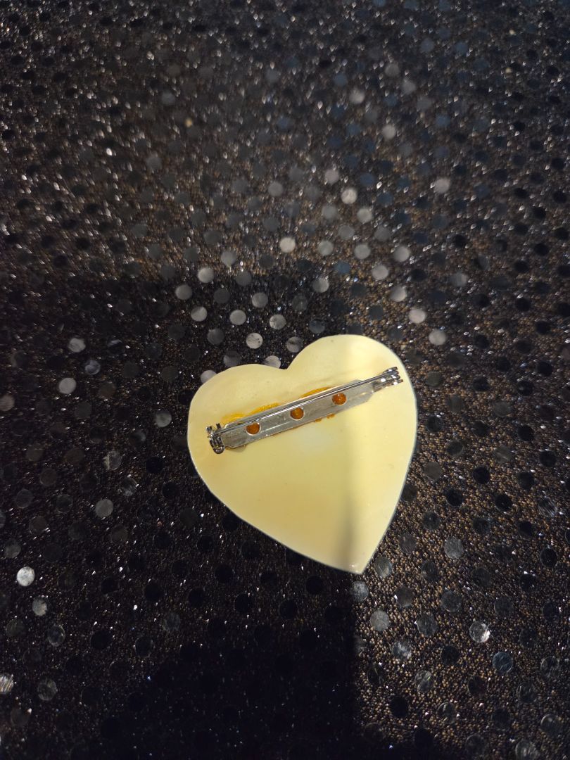 Heart Pin with Flowers