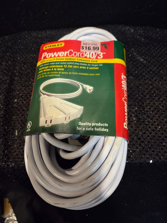 Stanley Powercord 40/3 outlet outdoor extension cord