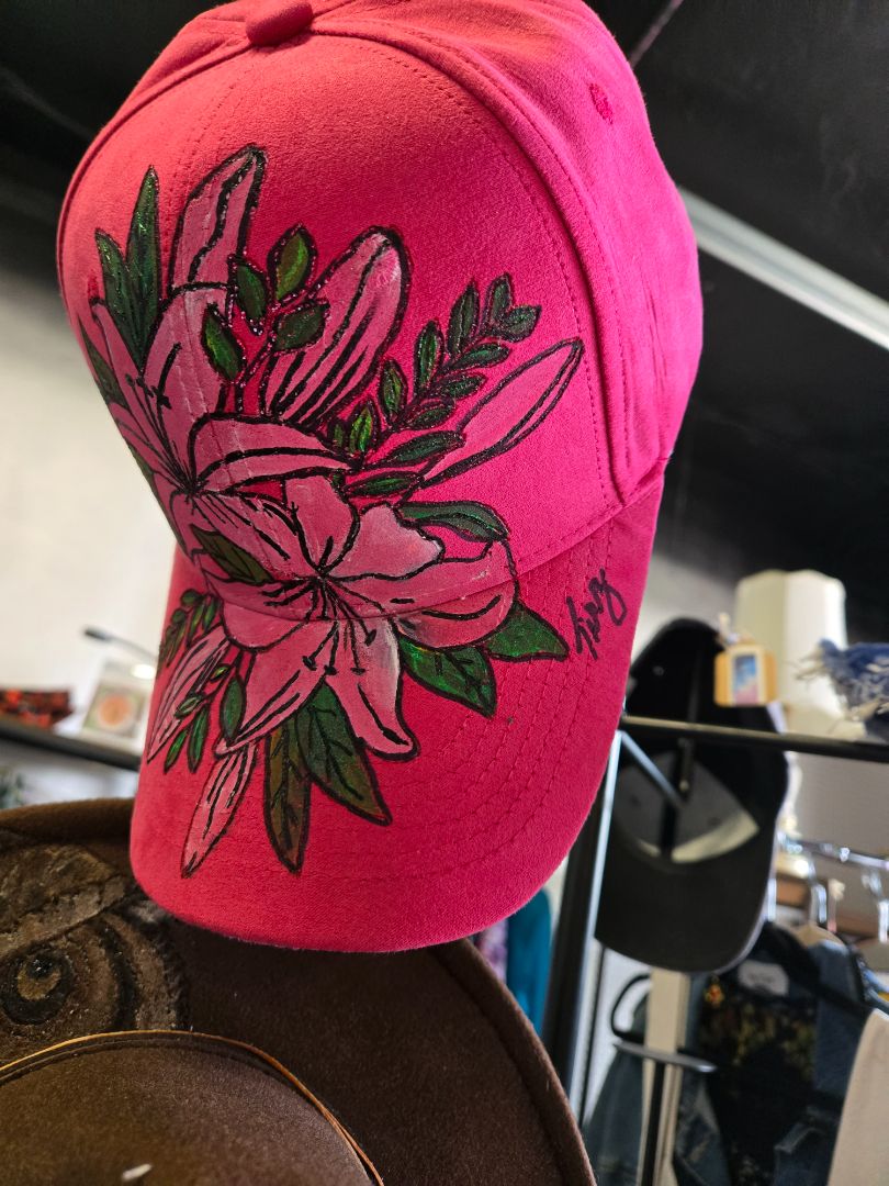 Nallcap pink w lillies