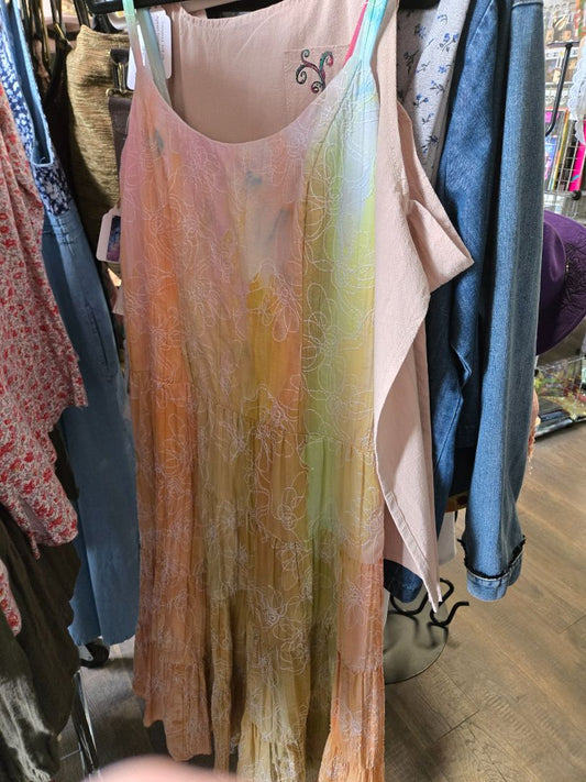 Dress gravity dyed yellow