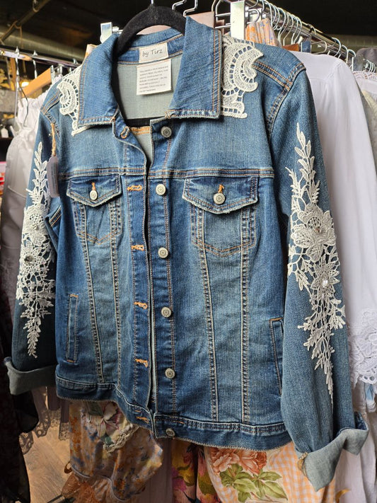 Jacket denim anf lace koi
